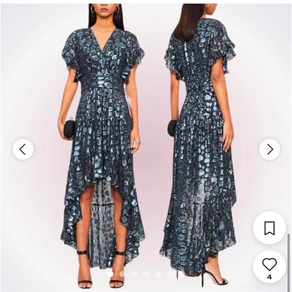 NWT BA&SH Grace Metallic Jacquard Dress Size Small - Picture 6 of 15